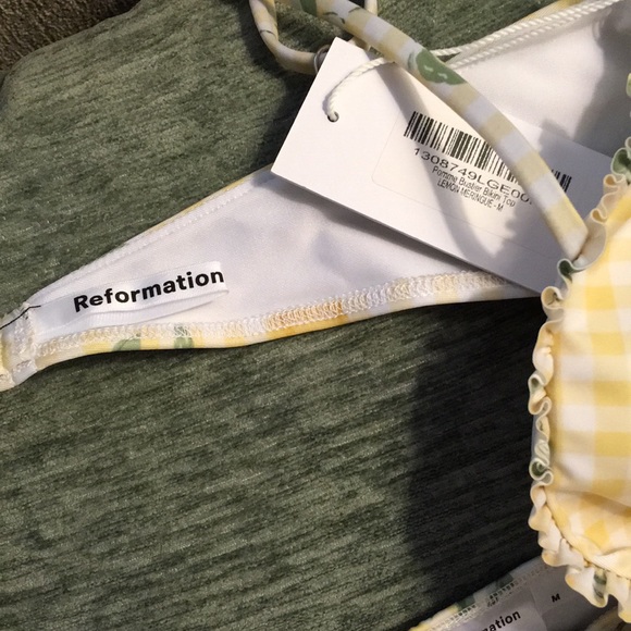 NWT Reformation Lemon Pomme Bustier Ruffle Bikini - Picture 4 of 10